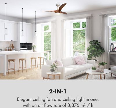  Ventilateur Plafonnier KLARSTEIN Monteverde - 41W - Marron