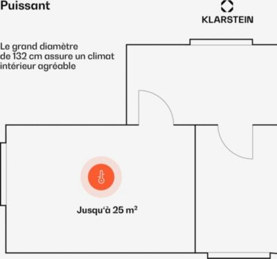  Ventilateur Plafonnier KLARSTEIN Bolero 2en1 132cm 55 W LED App Blanc