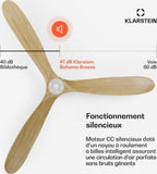  Ventilateur Plafonnier KLARSTEIN Bahama Breeze Smart 12300m³/h Bois Brut