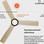  Ventilateur Plafonnier KLARSTEIN FijiFlow 2en1 132cm 80W LED App Bois