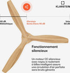  Ventilateur KLARSTEIN Santa Elena 132cm 35W Silencieux Bois