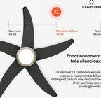  Ventilateur KLARSTEIN Bolero 132cm 35W Silencieux Bois