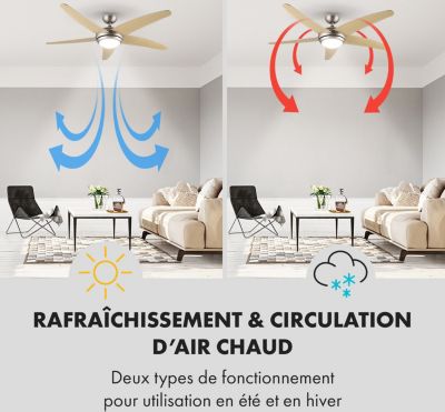  Ventilateur KLARSTEIN Bolero - 2 En 1 - 55W - Erable