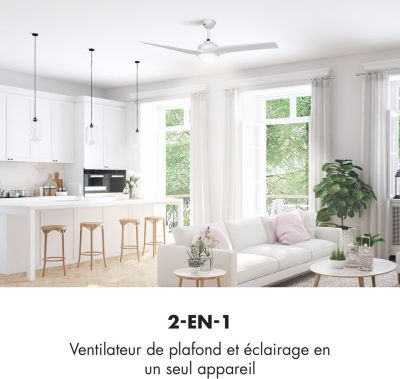  Ventilateur KLARSTEIN Figo - 2 En 1 - 55W - Blanc