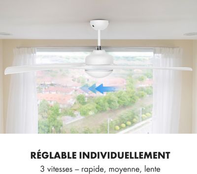  Ventilateur KLARSTEIN Figo - 2 En 1 - 55W - Blanc