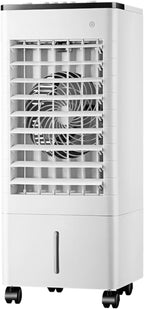 GENERIC Climatiseur Portable Par évaporation Avec Ventilateur Oscillant à 90°, 4 Modes, 3 Vitesses, Minuterie 15 H, Télécommande Et Blocs Réfrigérants, Réservoir D'eau De 9 L. Idéal Pour Chambre Ou Bureau.
