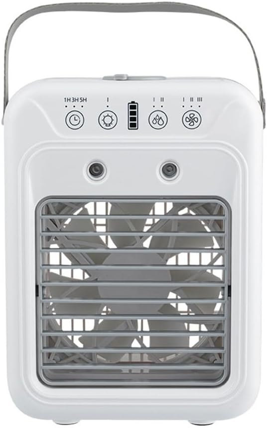 Ventilateur De Climatiseur USB Portable Avec Batterie De 6000 MAh, Ventilateur De Bureau De 500 Ml, Refroidisseur évaporatif Silencieux à 3 Vitesses Avec Minuterie Pour Voiture, Bureau, Dortoir