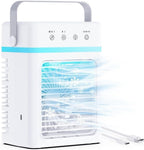  Climatiseur Mobile Avec Réservoir De 1500ML, Télécommande Incluse, 5 Vitesses Et 3 Modes, Minuterie Programmable (2 à 10 Heures), Alimentation USB & Éclairage LED RGB – Parfait Pour Les Petites Pièces