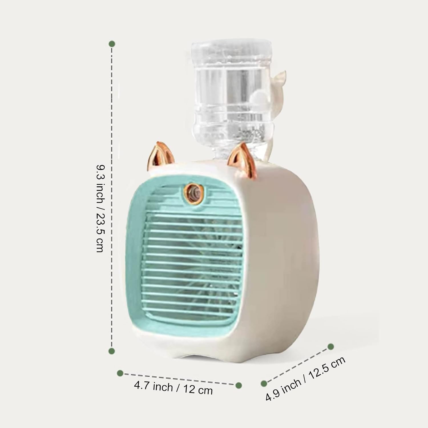  Climatiseur Portable, Mini Ventilateur De Climatiseur Mignon Avec Réservoir D'eau De 270 Ml, Ventilateur De Refroidissement à L'air De 2 Ans Et Humidificateur, Ventilateur De Refroidissement Personne