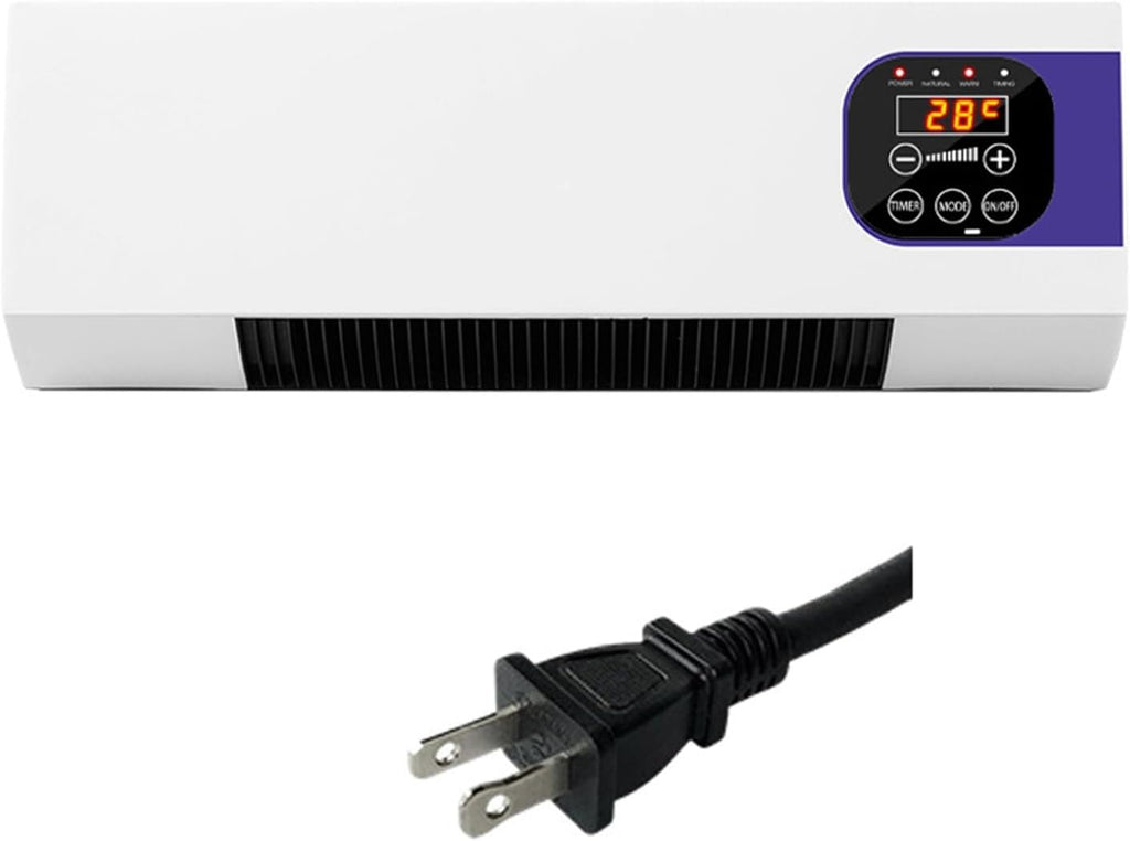  Générique Ventilateur Mural Avec Télécommande, Système De Climatisation, Climatiseur Mural Réversible Split, Prise, Climatiseur Sans Unité Extérieure Pour Maison,Chambre à Coucher, Salon