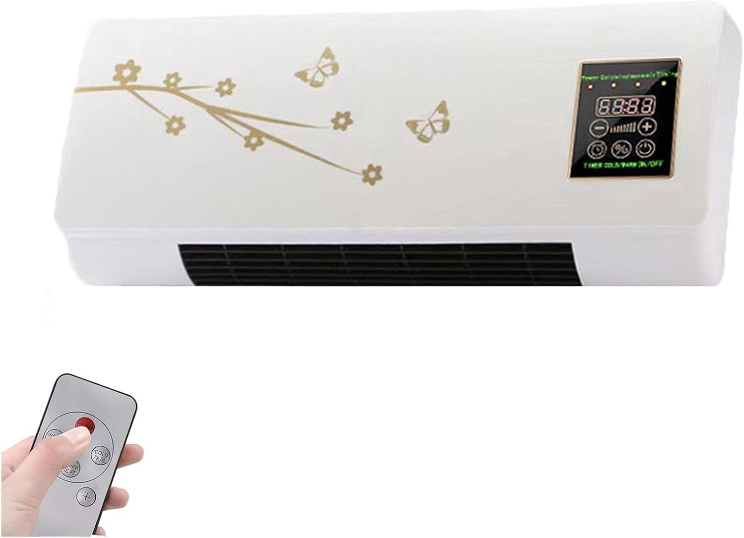 GENERIC Climatiseur Portable Pour Chambre, Mini Refroidisseur D'air Silencieux Avec 6 Vitesses, Flux D'air Froid Et Chaud, Télécommande, Affichage Led, Minuterie, Bureau Et Montage Mural Pour Bureau #1