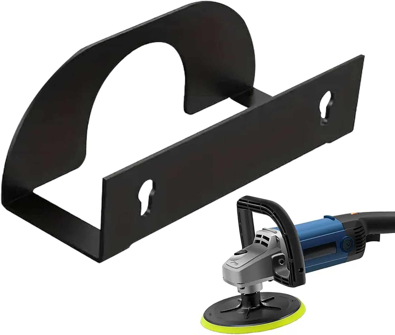  Générique Power Tool Holder, Wall-Mounted Grinder Rack, 6.29 X 1.96 X 1.96inch Heavy-Duty Metal Bracket, Multifunctional Space Saver, Fit Angle Polishing Sanding Tools, Workshop Organization