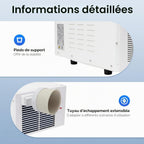  Mini Climatiseur Portable, Petit Climatiseur Semi-conducteur, Climatiseur Mobile Avec Fonction Minuterie, Espace Applicable De 5 à 8 M³