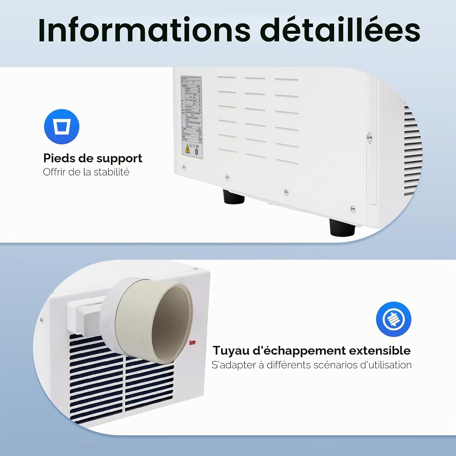  Mini Climatiseur Portable, Petit Climatiseur Semi-conducteur, Climatiseur Mobile Avec Fonction Minuterie, Espace Applicable De 5 à 8 M³
