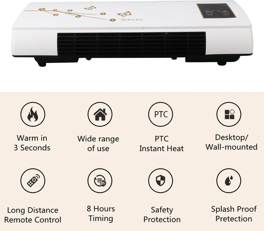  KIMISS Climatiseur Mural Avec Minuterie, Télécommande, Mini Machine électrique Portable De Refroidissement Et De Chauffage 220 V – Contrôle Climatique Mural Efficace Pour