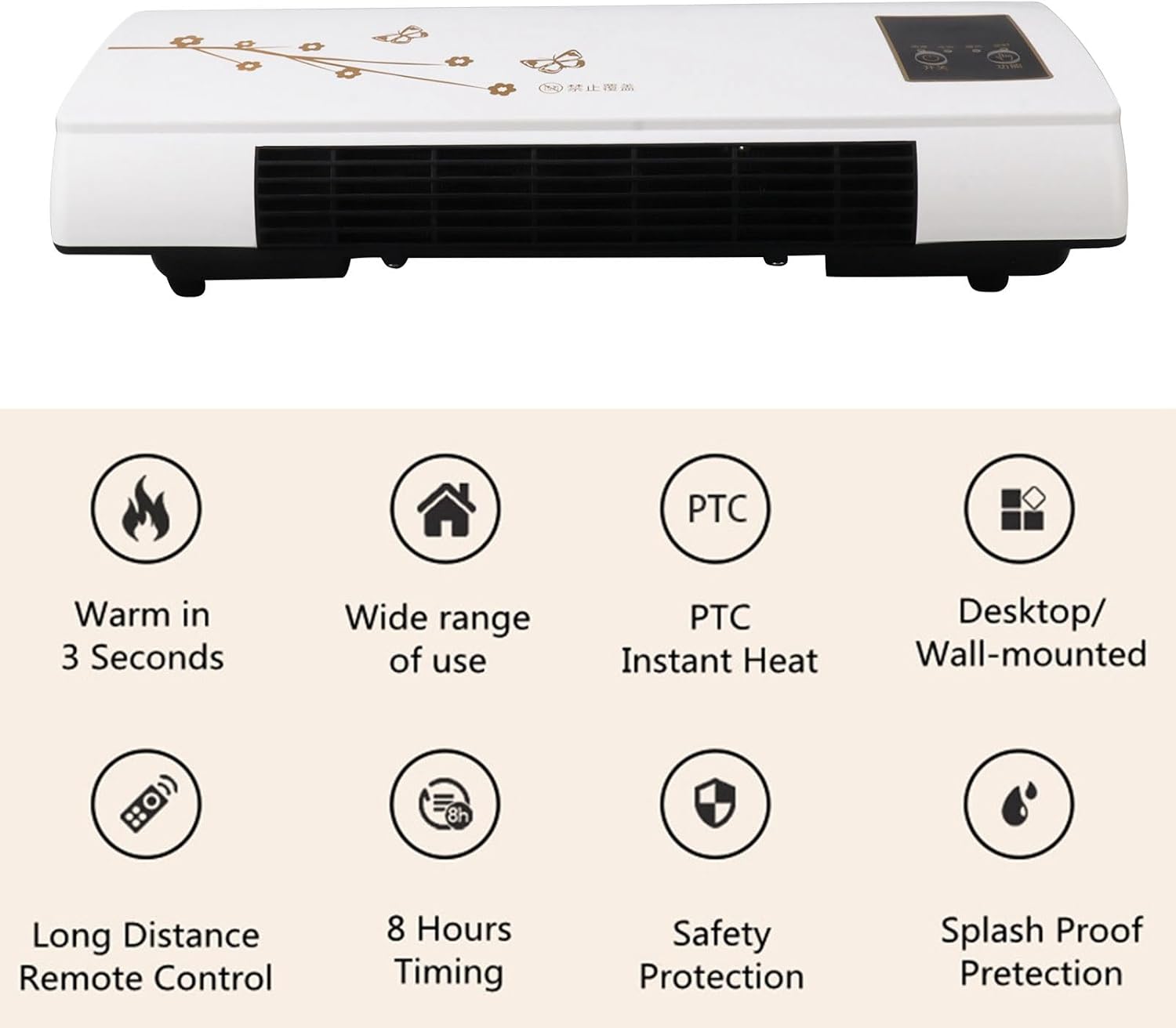  KIMISS Climatiseur Mural Avec Minuterie, Télécommande, Mini Machine électrique Portable De Refroidissement Et De Chauffage 220 V – Contrôle Climatique Mural Efficace Pour