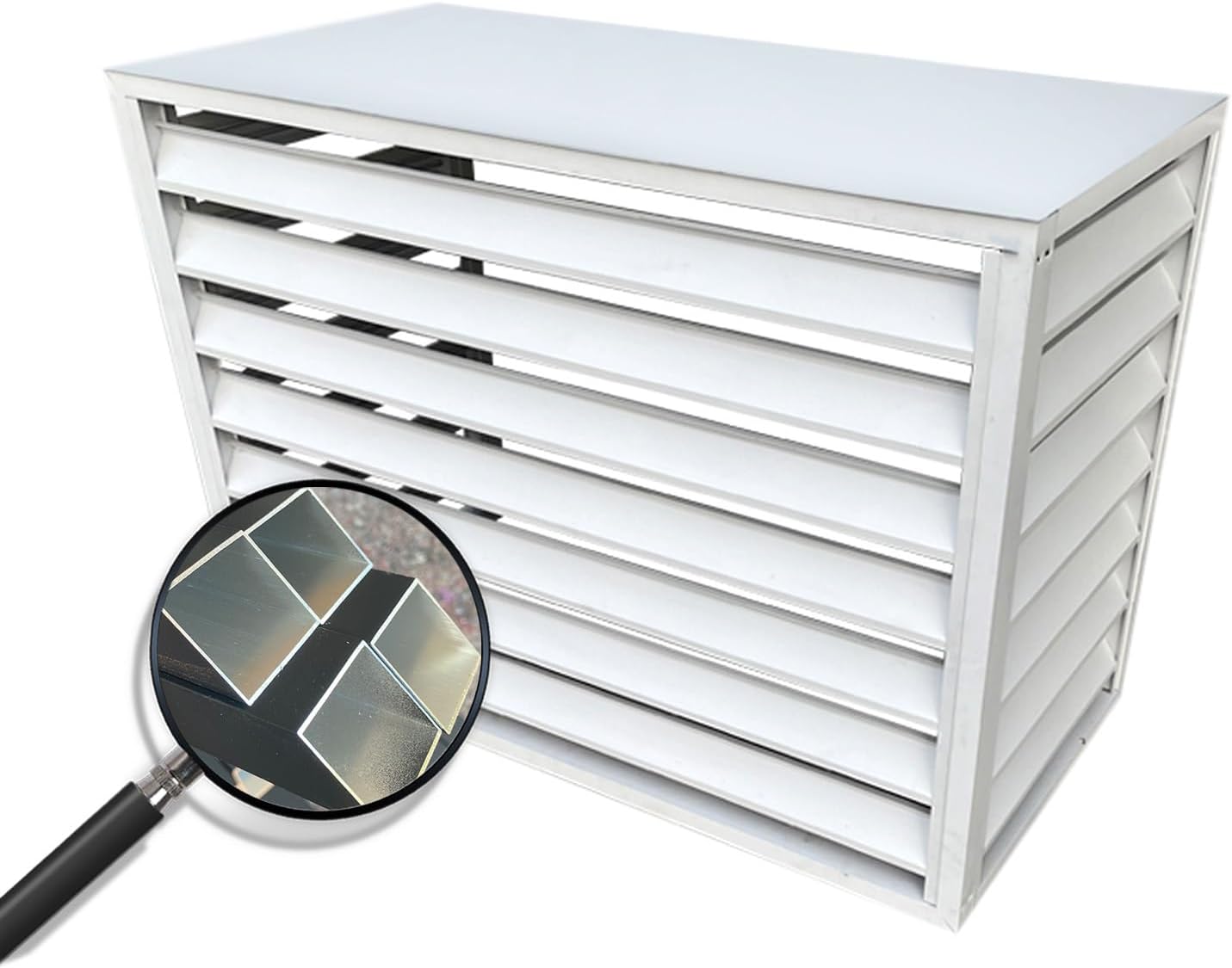 GENERIC Housse De Climatiseur D'extérieur En Aluminium Résistant Aux Intempéries - Protection De L'intimité - Blanc élégant - Taille : 27,9 Cm - Parfait Pour La Protection Et Le Style De La Maison.