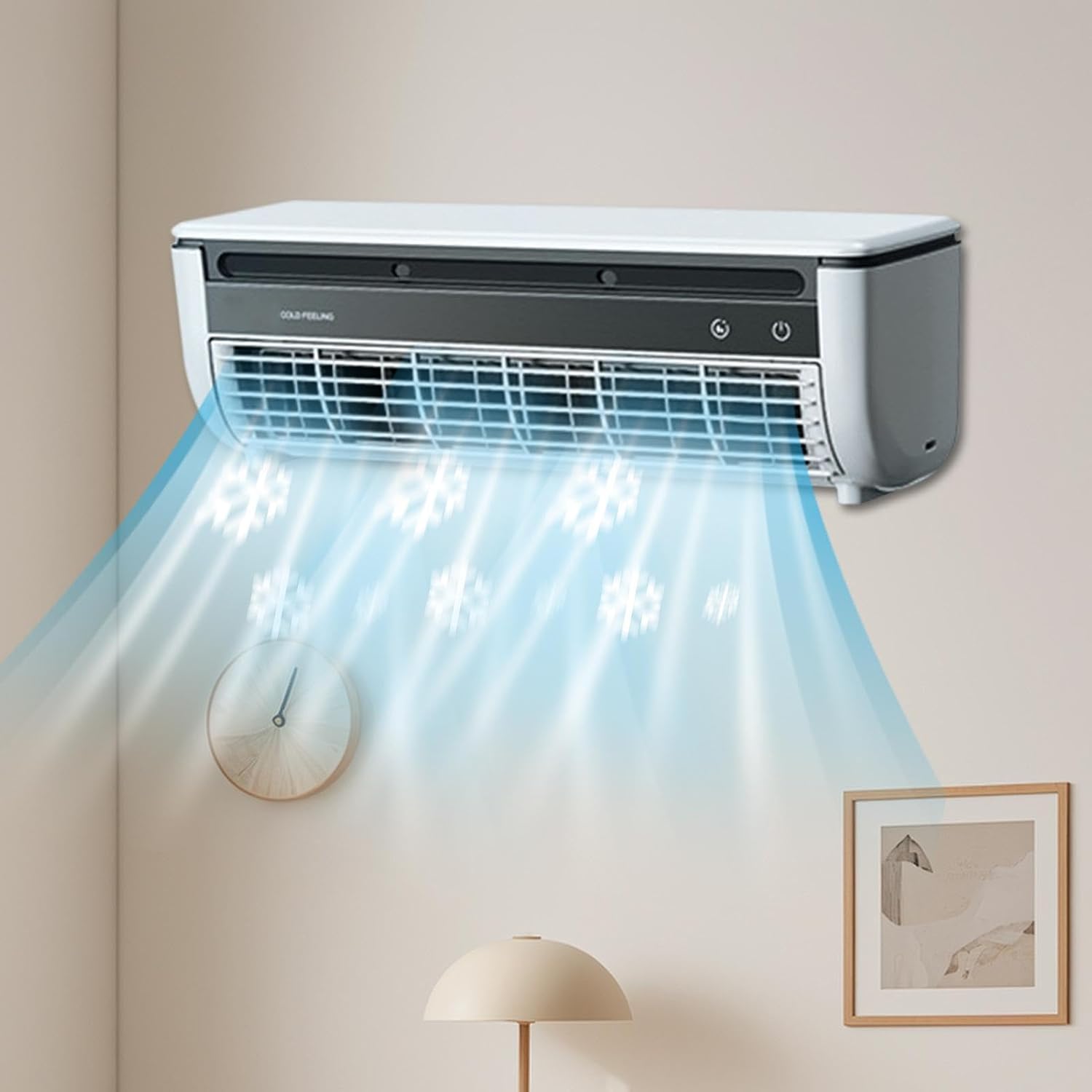 Genérico Ventilateur De Refroidissement CA : Appareil à Air Froid, Ventilation De Chambre, Refroidisseur De Charge Sans Fil, Ventilateur De Table Portable, Utilisation En Salle De Sport à La Maison, Chambre De