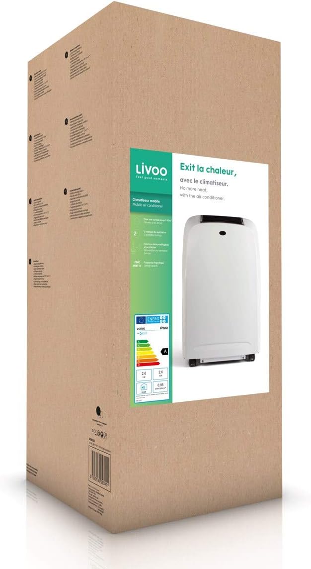 LIVOO Climatiseur Mobile Monobloc 2600w 30m² - DOM392