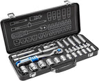  HÖGERT HT1R478 Mallette à Outils Remplie Avec 18 Prises Et Accessoires