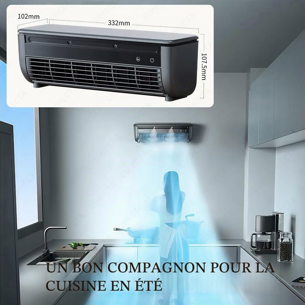 GENERIC Ventilateur Climatiseur Portable Avec Charge Sans Fil, Refroidissement Instantané, Aucune Installation Requise Pour Usage Domestique Et Extérieur