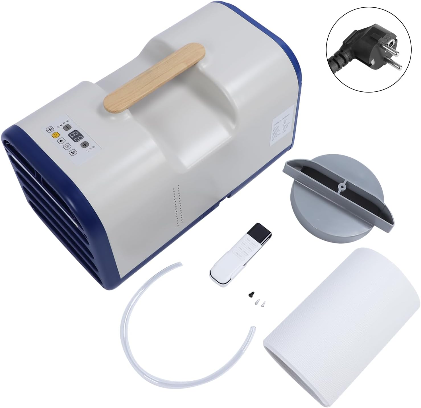  EMUKOEP Climatiseur Portable 5000 BTU, Unité De Refroidissement Et De Chauffage Avec Télécommande Pour Dortoir, Bureau, Cuisine, Camping (Prise UE 220V)