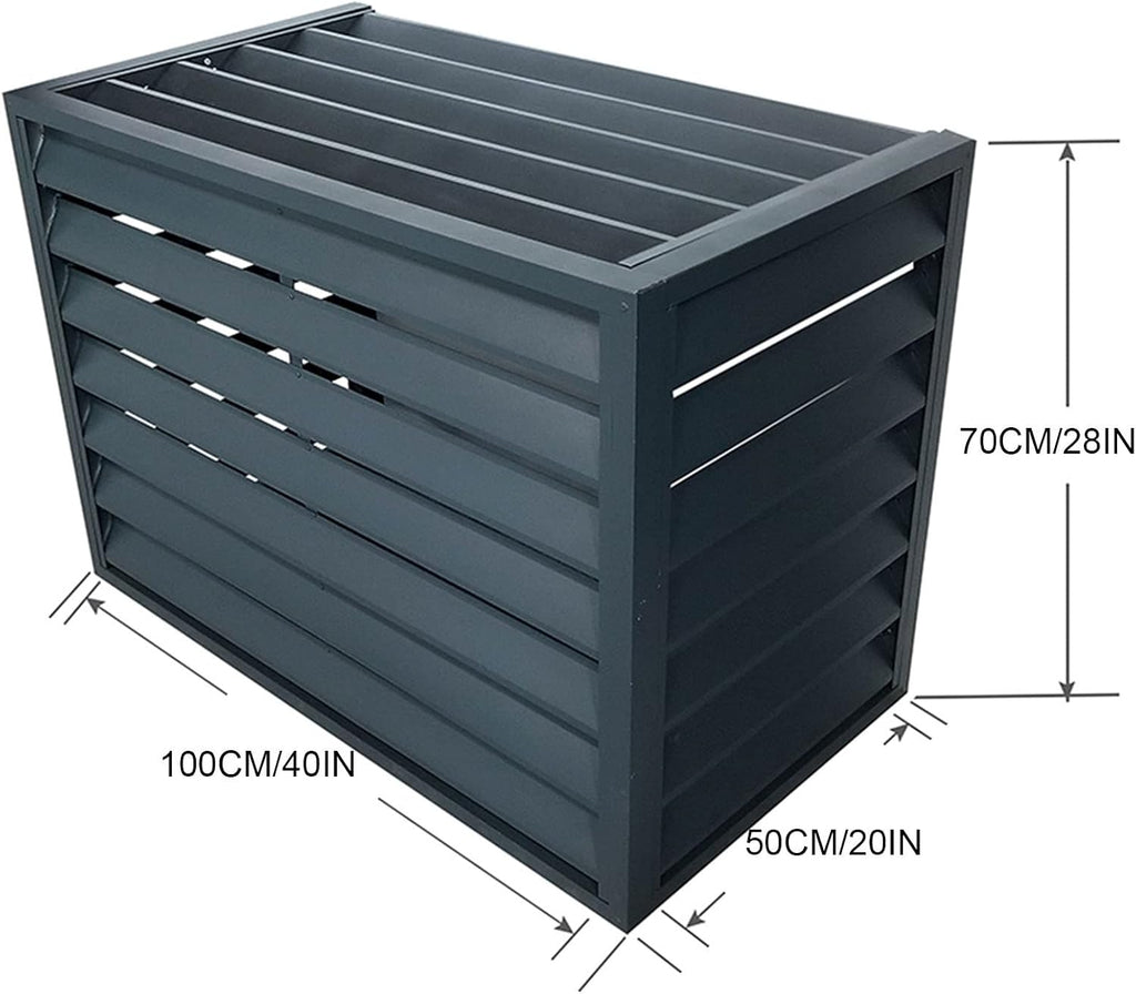 GENERIC Mini Housse De Climatiseur Divisée En Aluminium Pour Pompe à Chaleur Pour L'hiver, Design Persienne Grise, Utilisation Intérieure Et Extérieure, Bouclier Durable Et Résistant Aux Intempéries