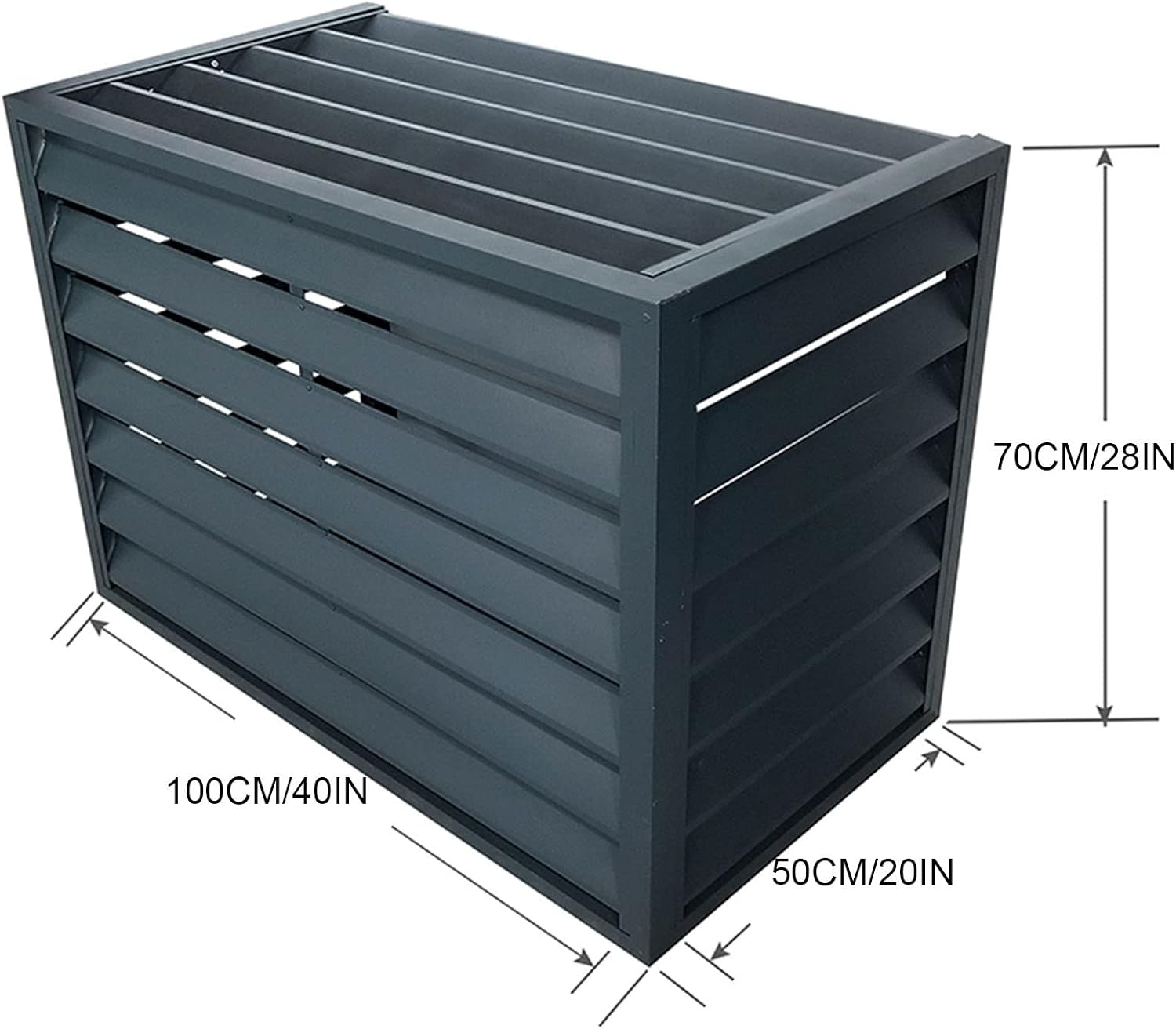 GENERIC Mini Housse De Climatiseur Divisée En Aluminium Pour Pompe à Chaleur Pour L'hiver, Design Persienne Grise, Utilisation Intérieure Et Extérieure, Bouclier Durable Et Résistant Aux Intempéries