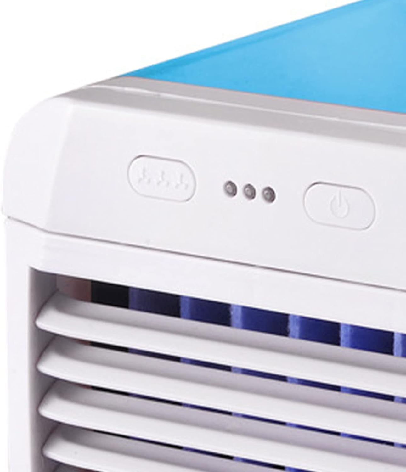 Ventilateur De Climatiseur Portable, Mini Climatiseur 3 Vitesses, Refroidisseur D'air Personnel Avec Humidificateur Pour Chambre, Bureau, Bureau, Camping (Bleu)