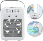  Ventilateur De Climatiseur USB Portable Avec Batterie De 6000 MAh, Ventilateur De Bureau De 500 Ml, Refroidisseur évaporatif Silencieux à 3 Vitesses Avec Minuterie Pour Voiture, Bureau, Dortoir