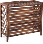  Climatiseur Extérieur Écran De Clôture Support De Fleur De Couverture De Climatiseur En Bois, Clôtures D'écran De Confidentialité De Climatisation Cachées Robustes Avec Conception À Persiennes, For Un