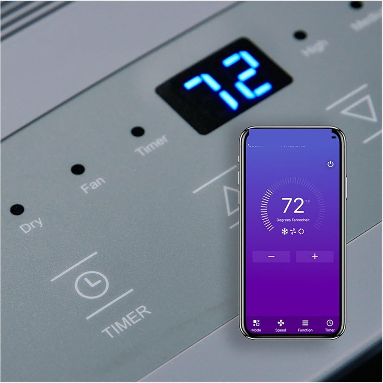  Climatiseur Pour Voiture Climatiseur Portable Intelligent Avec Télécommande, Wi-Fi Et Commande Vocale For Les Pièces Jusqu'à 300 M². Pi.