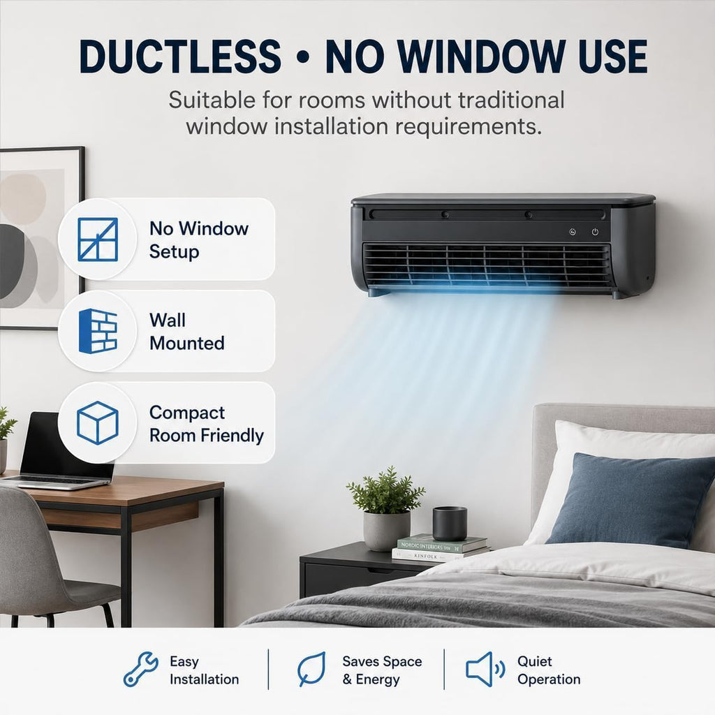  Mini Climatiseur Portable Pour Petite PièCe, Mini Refroidisseur D'Unité Ac Sans Conduit, Refroidisseur Sans FenêTre Avec Ventilateur TéLéCommandé Pour La Cuisine Et La Chambre à Coucher,White