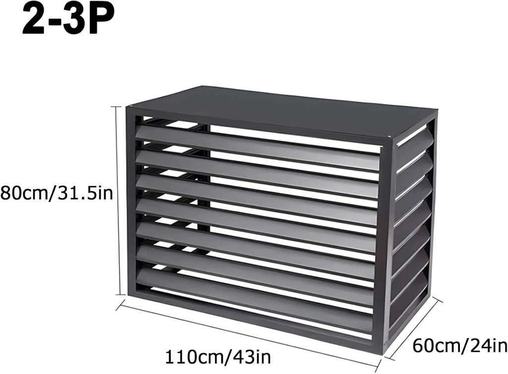  Lot De 2 Housses De Protection Pour Climatiseur Extérieur, Brise-Vue En Aluminium Pour Mini-climatiseurs, Cache-Pot Pour Fleurs (Blanc, 110 X 60 X 80 Cm)