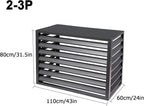  Lot De 2 Housses De Protection Pour Climatiseur Extérieur, Brise-Vue En Aluminium Pour Mini-climatiseurs, Cache-Pot Pour Fleurs (Blanc, 110 X 60 X 80 Cm)