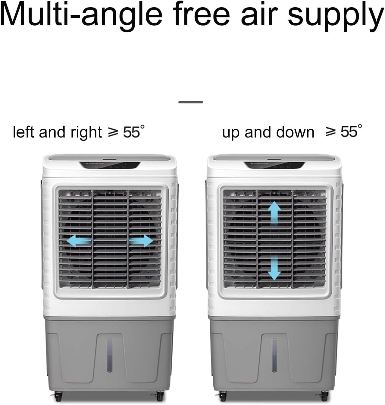 GENERIC Ventilateur De Refroidissement Par évaporation, Climatiseur Mobile 200 W à 3 Vitesses, Réservoir D'eau De 55 L Et 4 Compartiments à Glace, Idéal Pour La Maison, Le Bureau