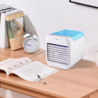  Ventilateur De Climatiseur Portable, Mini Climatiseur 3 Vitesses, Refroidisseur D'air Personnel Avec Humidificateur Pour Chambre, Bureau, Bureau, Camping (Bleu)