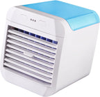  Ventilateur De Climatiseur Portable, Mini Climatiseur 3 Vitesses, Refroidisseur D'air Personnel Avec Humidificateur Pour Chambre, Bureau, Bureau, Camping (Bleu)