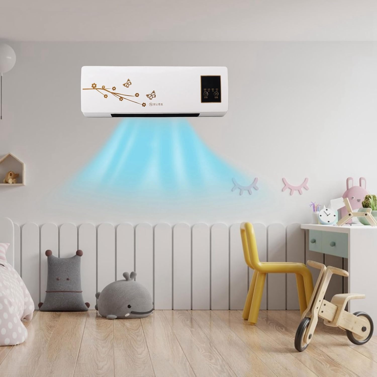  KIMISS Climatiseur Mural Avec Minuterie, Télécommande, Mini Machine électrique Portable De Refroidissement Et De Chauffage 220 V – Contrôle Climatique Mural Efficace Pour