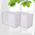  Lot De 2 Housses De Protection Pour Climatiseur Extérieur, Brise-Vue En Aluminium Pour Mini-climatiseurs, Cache-Pot Pour Fleurs (Blanc, 110 X 60 X 80 Cm)