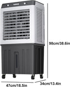 GENERIC Ventilateur De Refroidissement Par évaporation, Climatiseur Mobile 200 W à 3 Vitesses, Réservoir D'eau De 55 L Et 4 Compartiments à Glace, Idéal Pour La Maison, Le Bureau