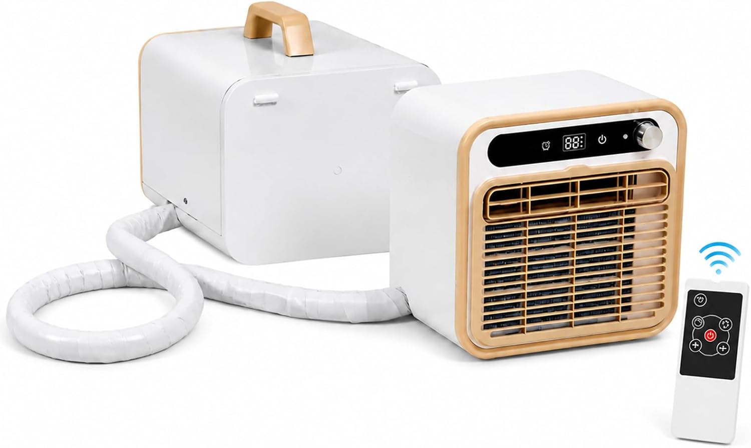  Climatiseur De Bureau 5000 BTU, Climatiseur Mobile 2m | Structure Split Silencieux, AC Pour Tente Camping Et Chambre, Option Longueur Tuyau 1m/1.5m/2m Sans Eau 12H