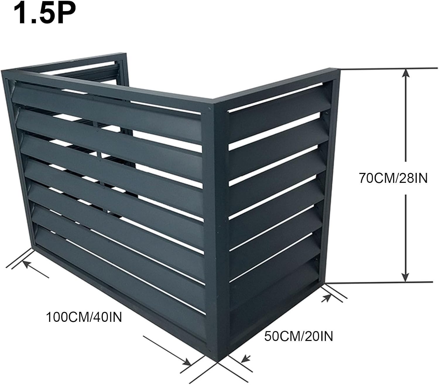 GENERIC Housse De Protection En Aluminium Pour Climatiseurs Mini Unités Séparées – Protection Extérieure Imperméable Et Grise Idéale Pour Une Utilisation En Intérieur/extérieur – Clôture élégante