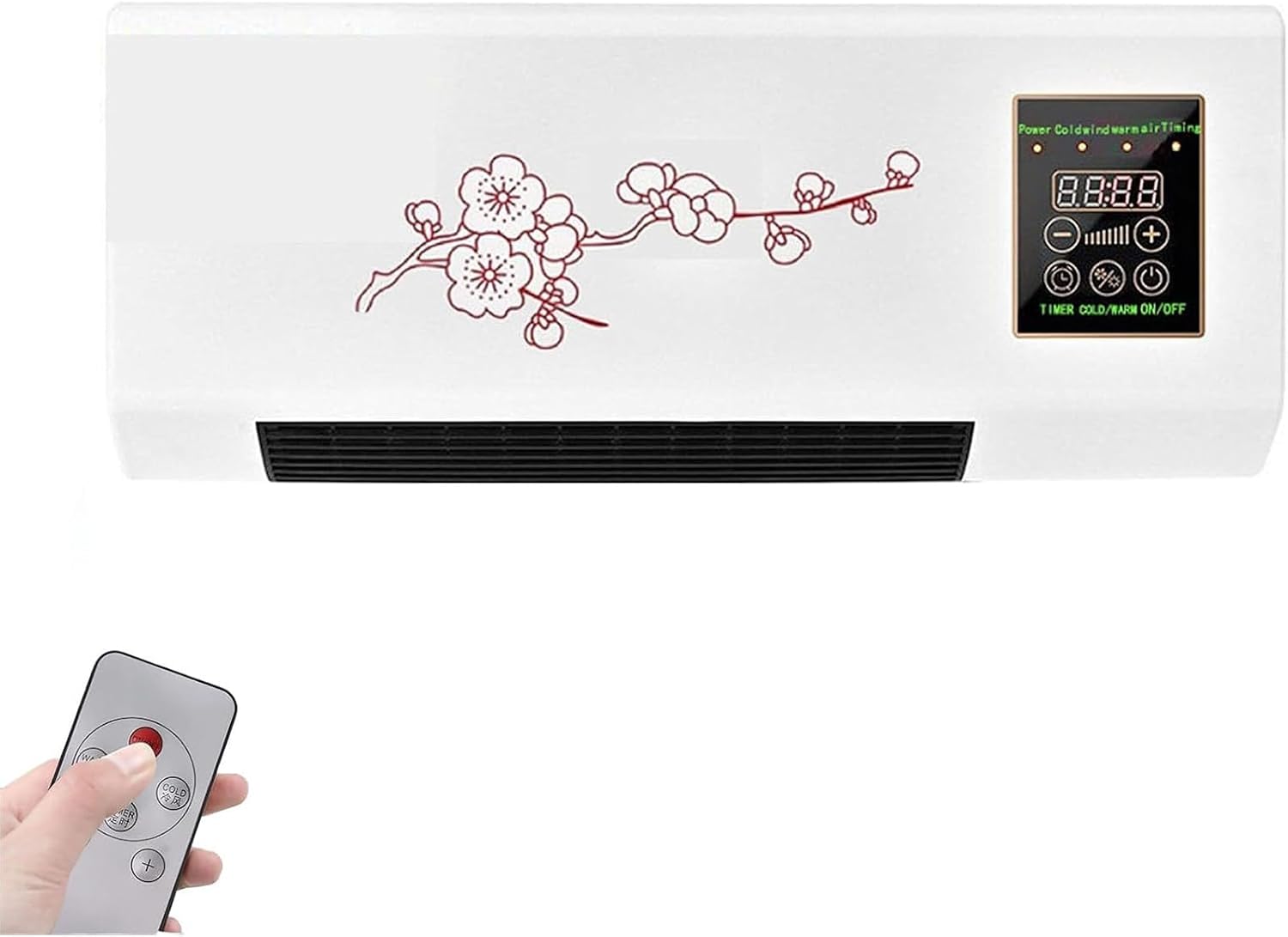 GENERIC Climatiseur Portable Pour Chambre, Mini Refroidisseur D'air Silencieux Avec 6 Vitesses, Flux D'air Froid Et Chaud, Télécommande, Affichage Led, Minuterie, Bureau Et Montage Mural Pour Bureau #1
