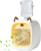  Climatiseur Portable, Mini Ventilateur De Climatiseur Mignon Avec Réservoir D'eau De 270 Ml, Ventilateur De Refroidissement à L'air De 2 Ans Et Humidificateur, Ventilateur De Refroidissement Personne