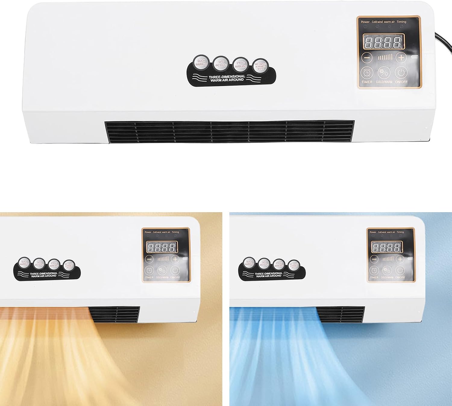 GENERIC Climatiseur Mural, Machine De Chauffage Murale Réglable, Mini Mobile à Faible Bruit Pour L'intérieur Et L'extérieur (Prise UE 110‑240 V 220V)