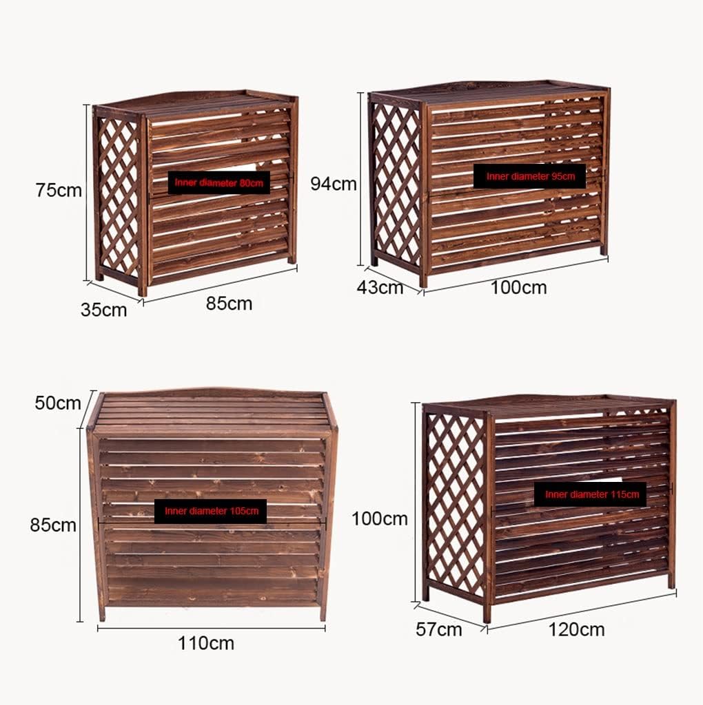 GENERIC Housse Imperméable En Bois Massif Pour Climatiseur – Clôture Extérieure AC Unit Protector Support De Fleurs En Bois Et Grille De Persienne (taille : M 100 X 43 X 94 Cm)