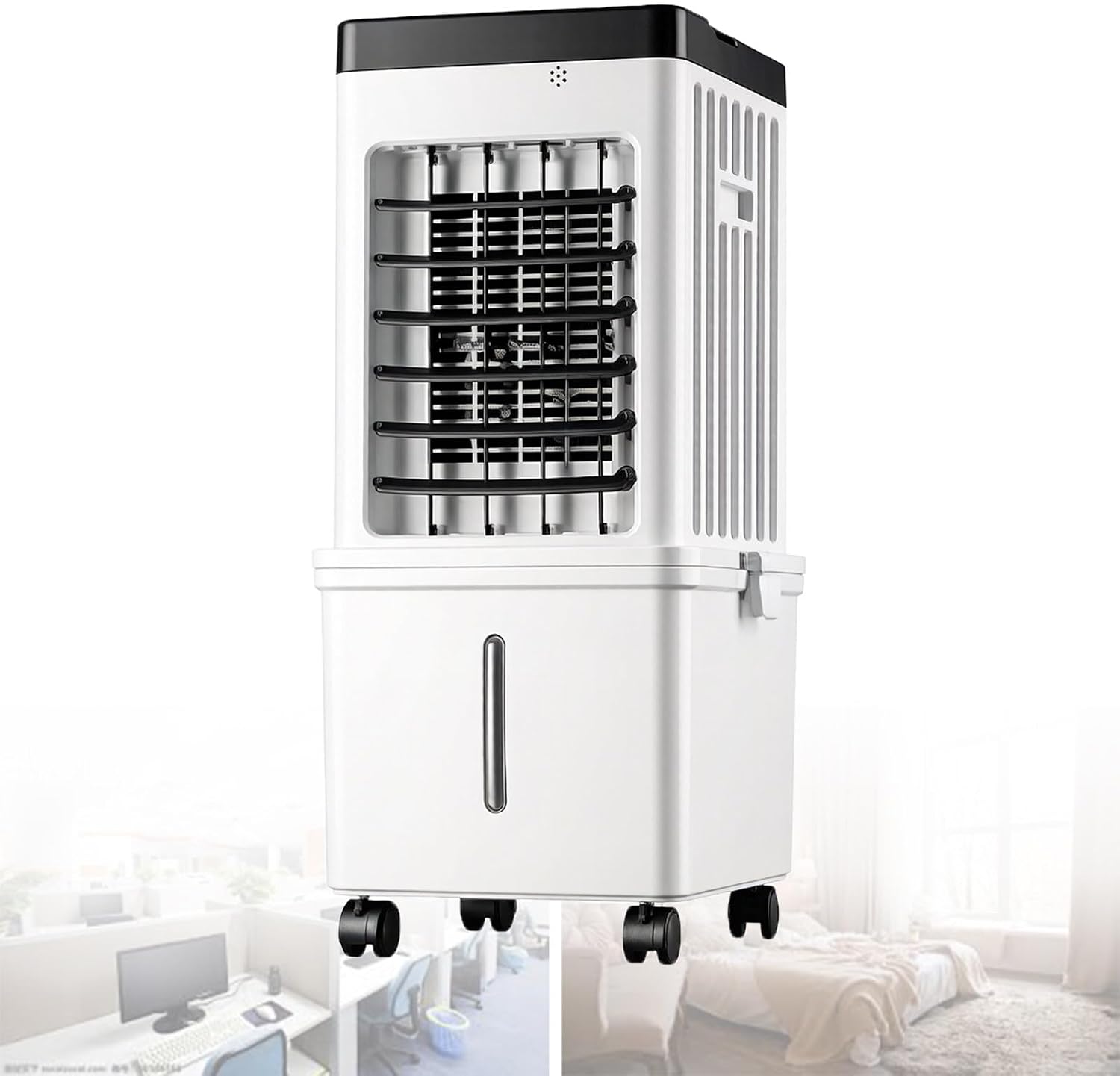  Ventilateur Climatiseur Portable Ultra-Silencieux à 3 Vitesses, Sans FenêTre, RéServoir De 15 L, Installation Facile, IdéAl Pour Une Chambre Ou Un Bureau