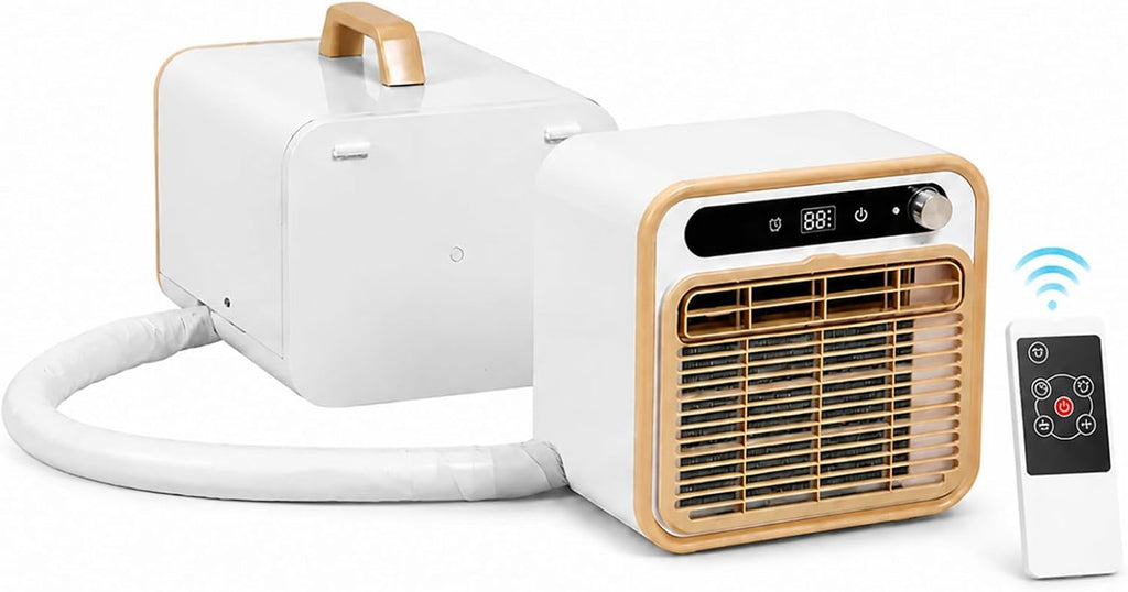  Climatiseur De Bureau 5000 BTU, Climatiseur Mobile 2m | Structure Split Silencieux, AC Pour Tente Camping Et Chambre, Option Longueur Tuyau 1m/1.5m/2m Sans Eau 12H