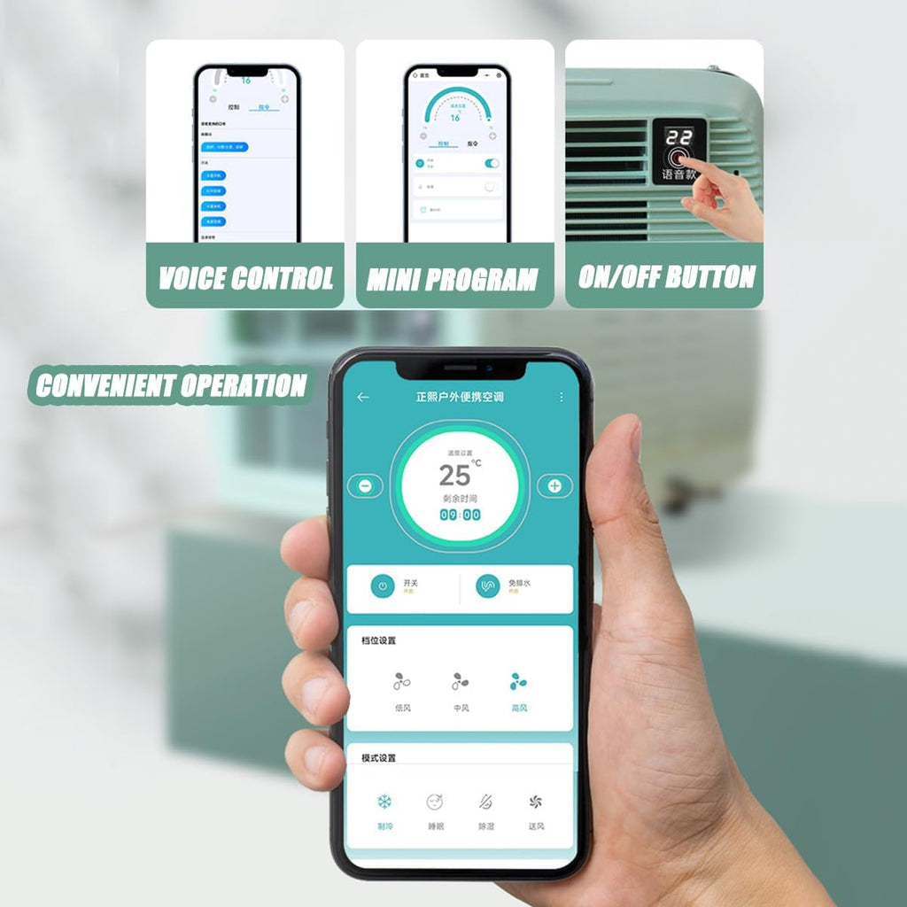 GENERIC Climatiseur Portable, 2200 BTU, Refroidissement Et Déshumidification Rapides, Faible Consommation D'énergie Pour Une Utilisation En Intérieur/extérieur